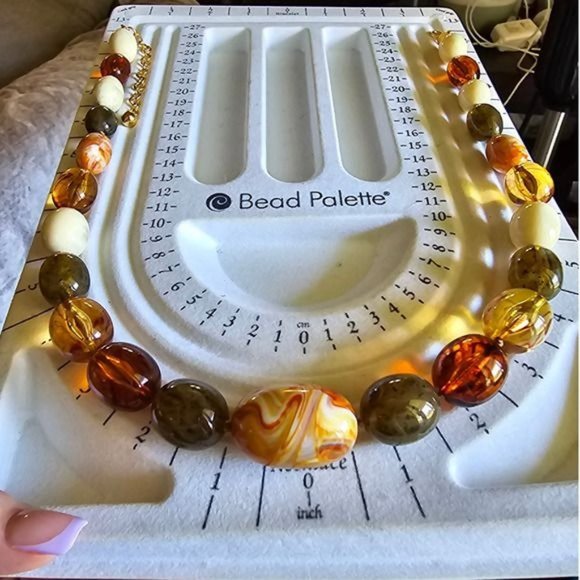 Joan Rivers Graduated Gold & Earth Toned Lucite Beaded Necklace 24-28"‎ - Picture 4 of 5